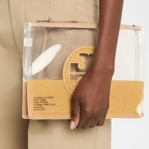 Tory Burch Clear and Gold Wristlet